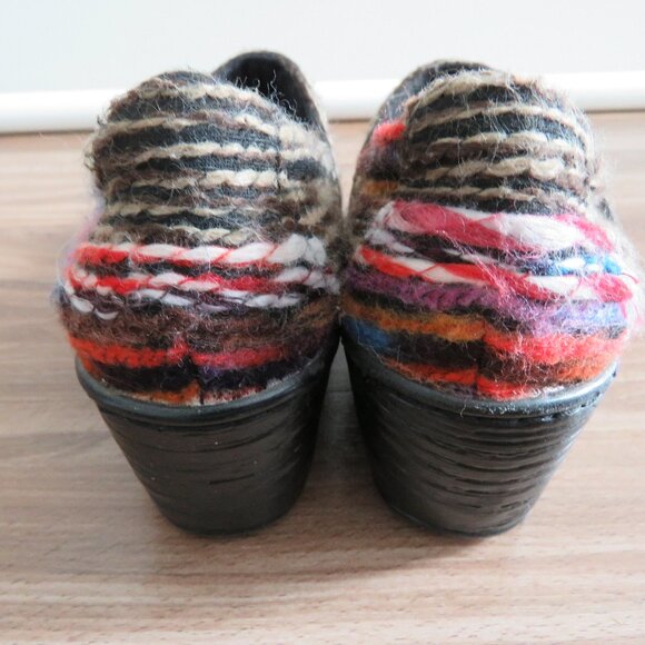 BOC BORN Rainbow Yarn Fabric Slip On Clog Shoes Boho Artsy Hippie - Size 6.5 - Picture 11 of 15